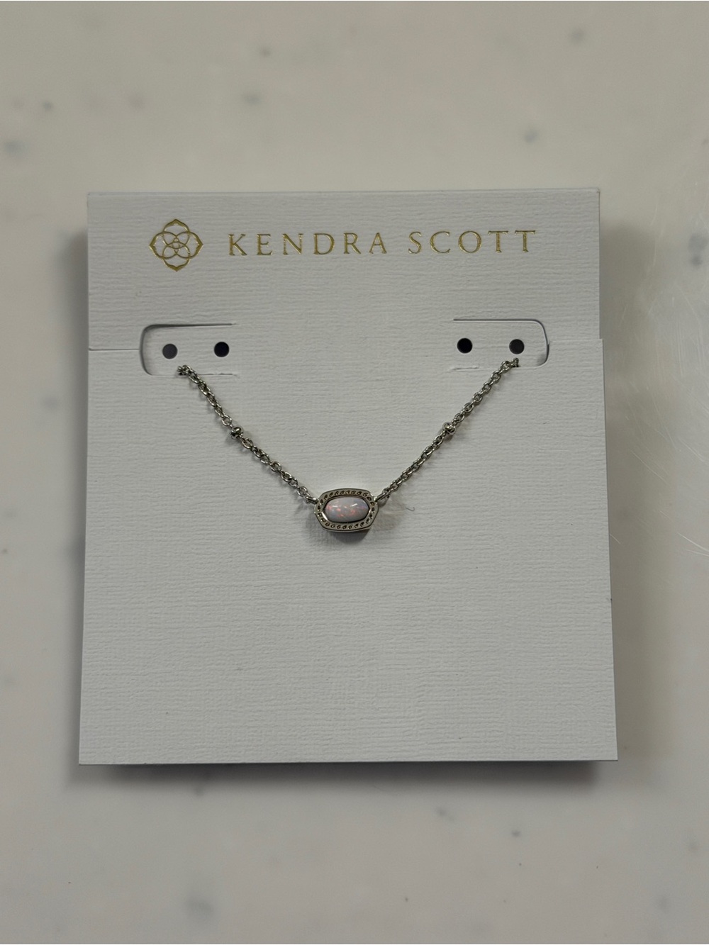 Kendra Scott Opal Pendant Necklace with Silver Chain